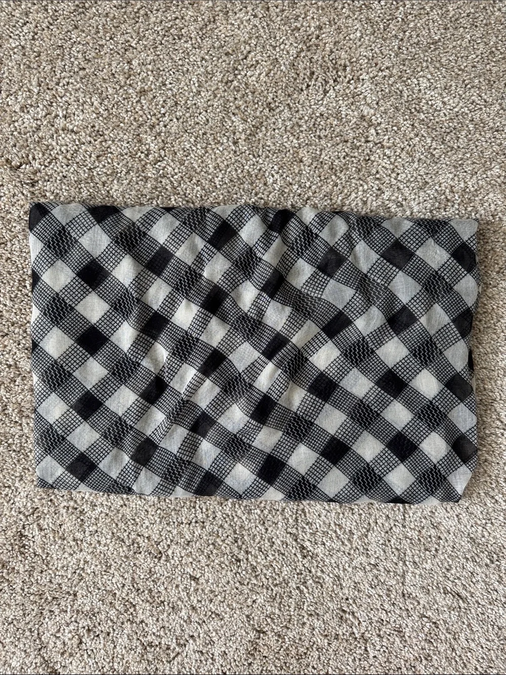 Black and White Tartan Infinity Scarf